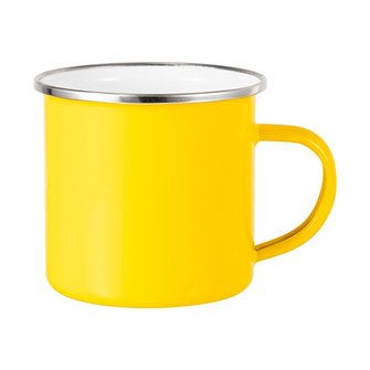 Кружка эмалированная Желтая для сублимации в инд. упаковке ПРЕМИУМ