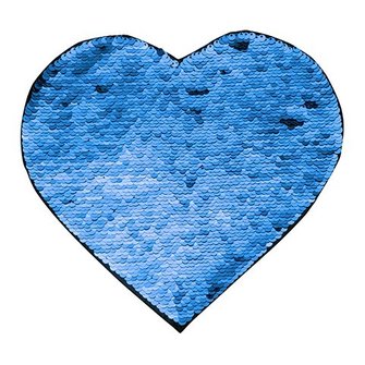 Патч с Пайетками самоклейка Сердце 19x22см (Темно-синий/Белый)