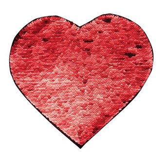 Патч с Пайетками самоклейка Сердце 19x22см (Красный/Белый)