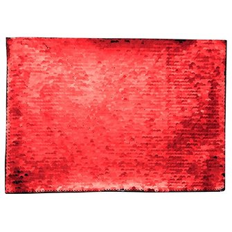 Патч с Пайетками самоклейка Прямоугольник 21x28 см (Красный/Белый)
