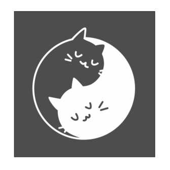 Макет для футболки "Коты Инь и Янь"