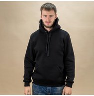 Толстовка ХУДИ ФУТЕР ЧЕРНЫЙ с капюшоном Х/Б 300 гр., XS-3XL