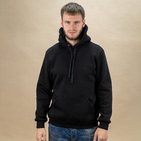 Толстовка ХУДИ ФУТЕР ЧЕРНЫЙ с капюшоном Х/Б 300 гр., 54 (2XL) мод.304