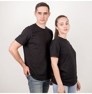 UZB Футболка Черная ХЛОПОК 160гр, XS-3XL