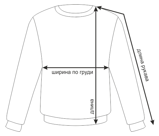 Размеры свитшота